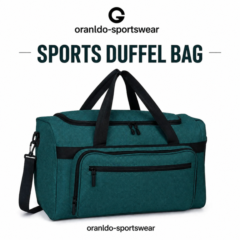 Premium Sports Travel Duffel Bag by Oranldo-Sportswear with Front Zipper Pocket