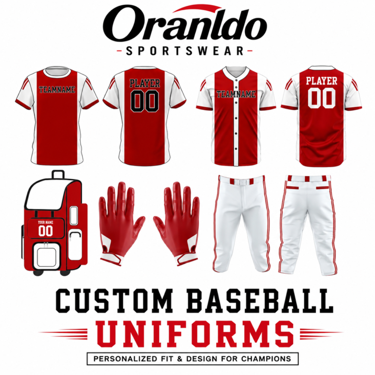 Custom Red & White Baseball Uniforms | Oranldo Sportswear
