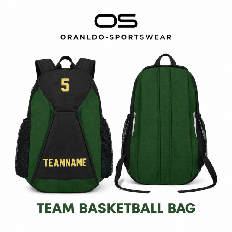 Team Basketball Bag by Oranldo-Sportswear Premium Green and Black Sports Backpack