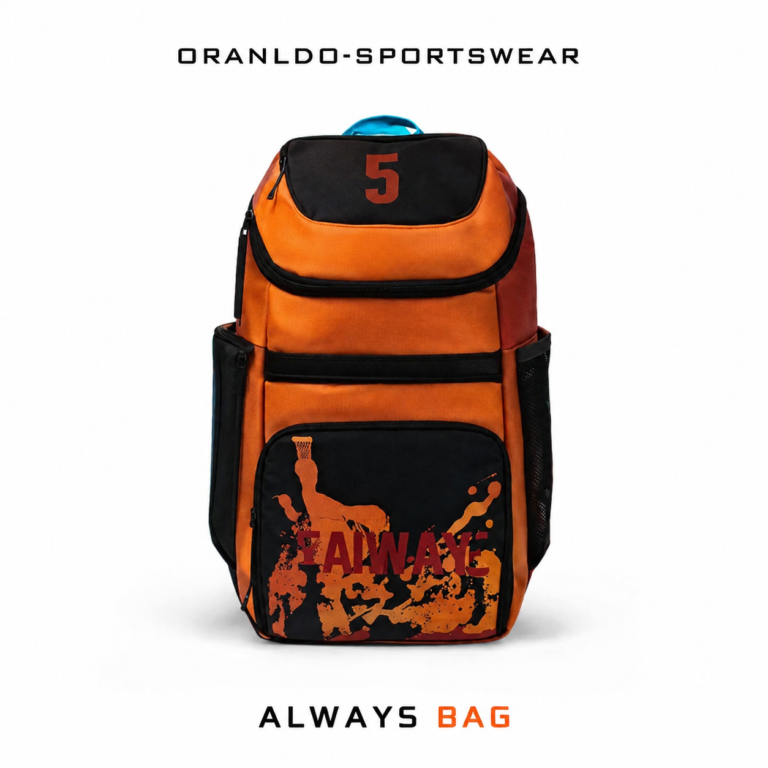 Always Sports Backpack by Oranldo-Sportswear in Orange and Black Premium Design