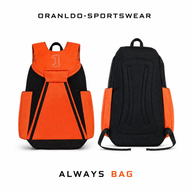 Always Backpack by Oranldo-Sportswear Premium Orange and Black Sports Backpack Front and Back View