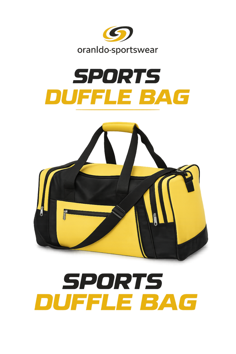Premium Sports Duffle Bag by Oranldo-Sportswear in Black and Beige for Gym and Travel