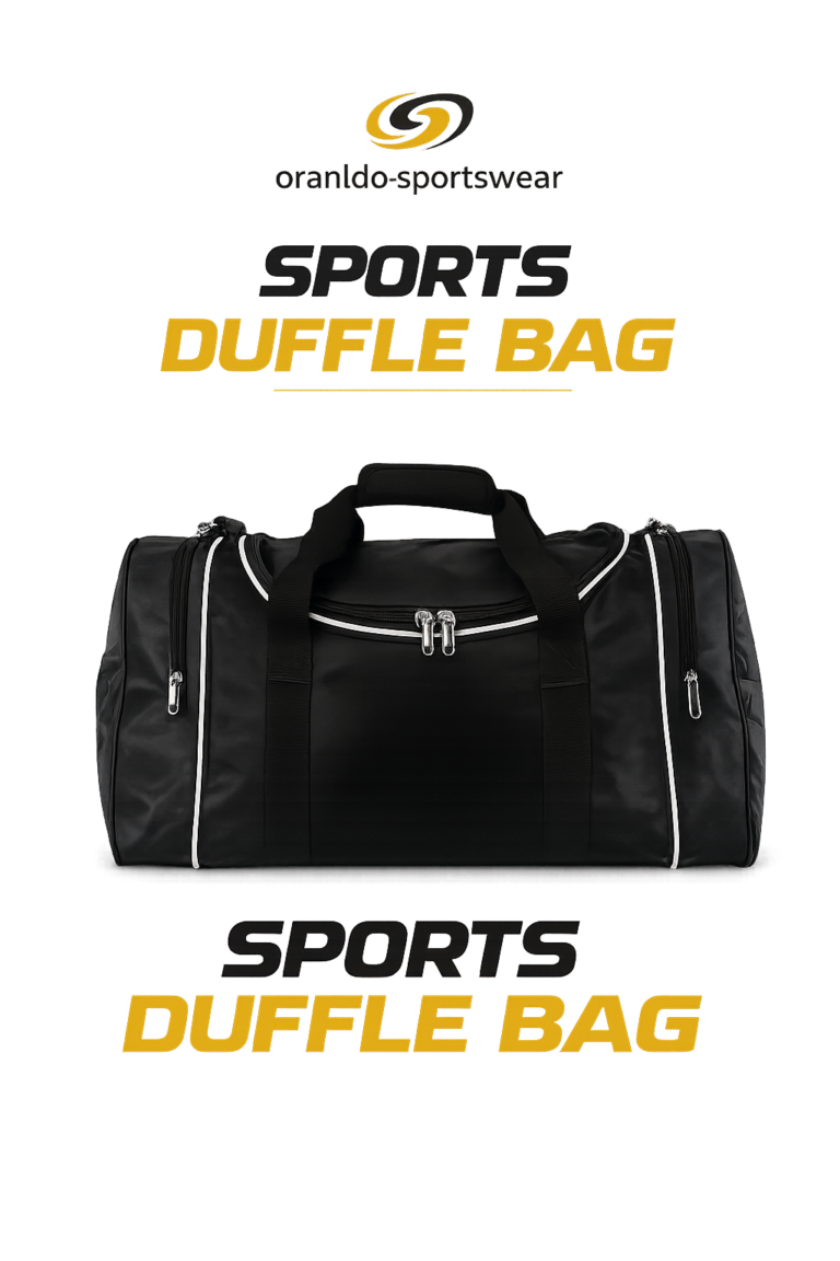 Premium Sports Duffle Bag by Oranldo-Sportswear in Black and Beige for Gym and Travel